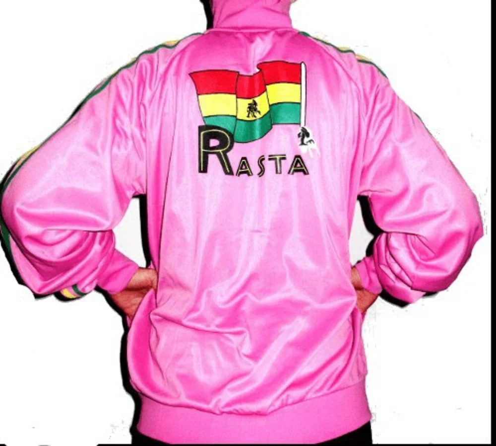 Rasta tröja Dragkedja - Rosa med Rastatryck - Bild 2
