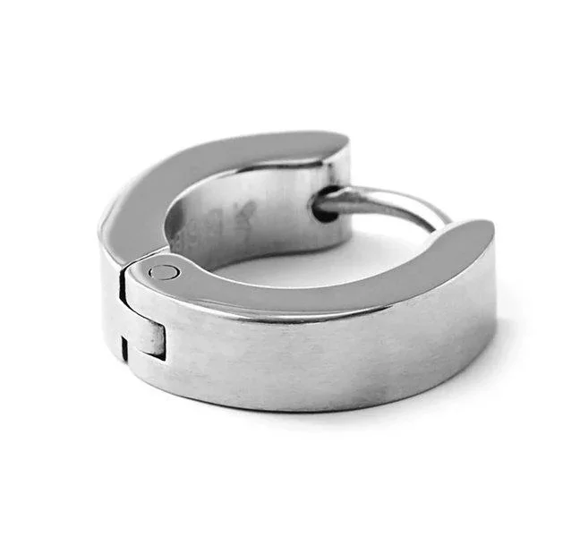 Silverfärgad robust ringörhängen - Bild 1