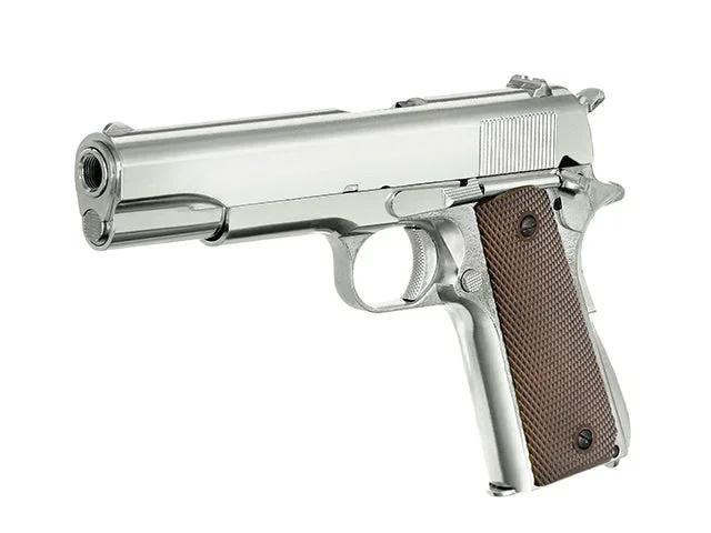 1911 pistolreplika med Gas Blowback (GBB) – sølv - Bild 3