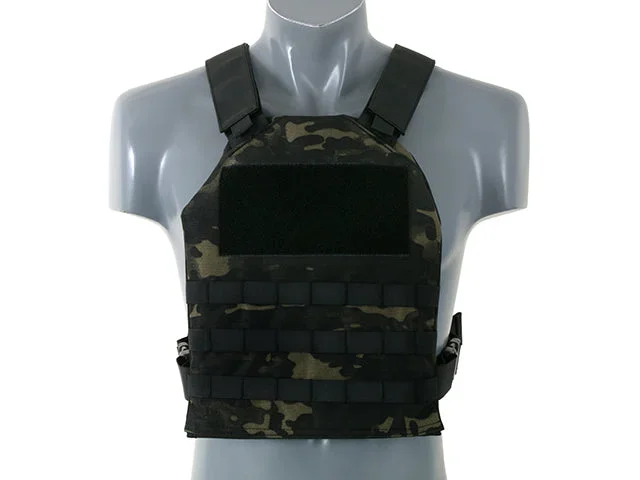 Simpel Plate Carrier med dummy soft armor-indsatser – Multicam Black Simpel Plate Carrier med dummy soft armor-indsatser – Multicam Black