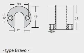 Zinkanod Mercury/Mercruiser typ Bravo, motoranod, M806190, 0.337KG/0,74LB, R800818 - Bild 2