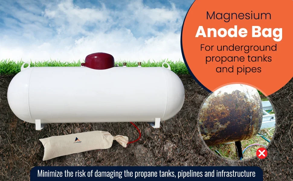 MG-ANODE IN BACKFILL 14.5 KG/32lbs, 1.7V, inkl 3m, 10mm2 röd XLPE/PVC (496*140*146mm) - Bild 2