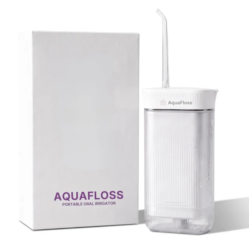 AquaFloss® X3A portabel mundusch | kompakt push-pull-design, kraftfull pulsrengöring och USB-uppladdning - Bild 1