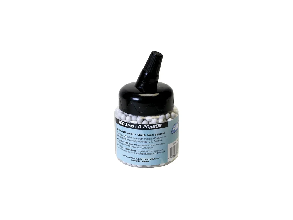 ASG, 0,20, airsoft BB, 1000 stk. flaske – Hvid ASG, 0,20, airsoft BB, 1000 stk. flaske – Hvid