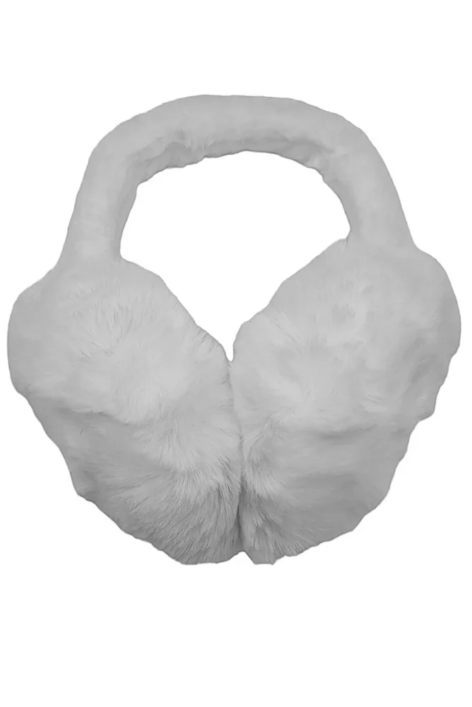 Vita fluffiga öronmuffar - Bild 1