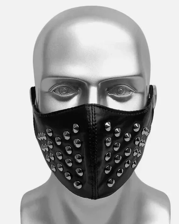 Svart Rockmask med Nitar – Rockig & Edgy Look - Bild 2