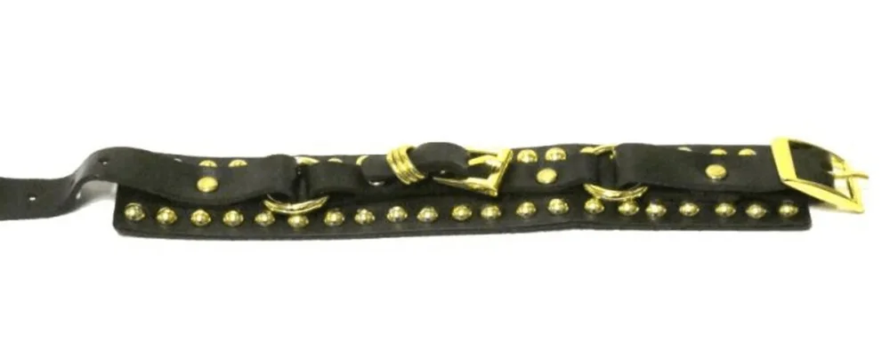 Läderarmband med runda nitar och spänne - Bild 2