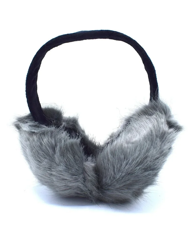 Gråa fluffiga öronmuffar - Bild 1