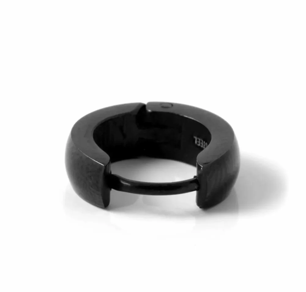Örhängen - Stålringar helblanka SVART 4/14 mm - Bild 3