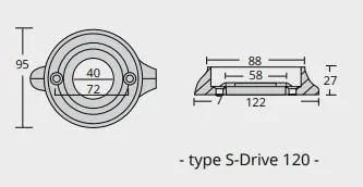 Zinkanod Volvo Penta typ S-Drive 120, motoranod, VP 851983, 0.485KG/1.07LB, R800706 - Bild 3