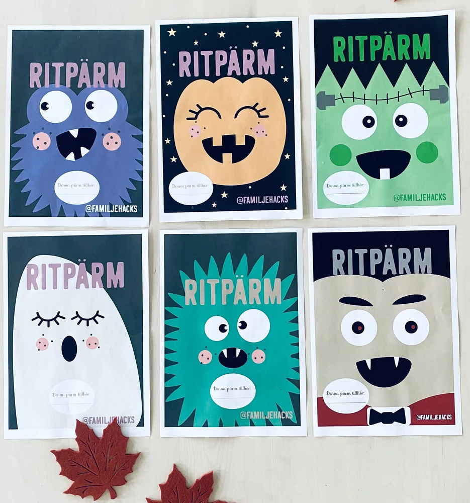 Pärmomslag för ritpärm 6 st Halloween - Bild 3