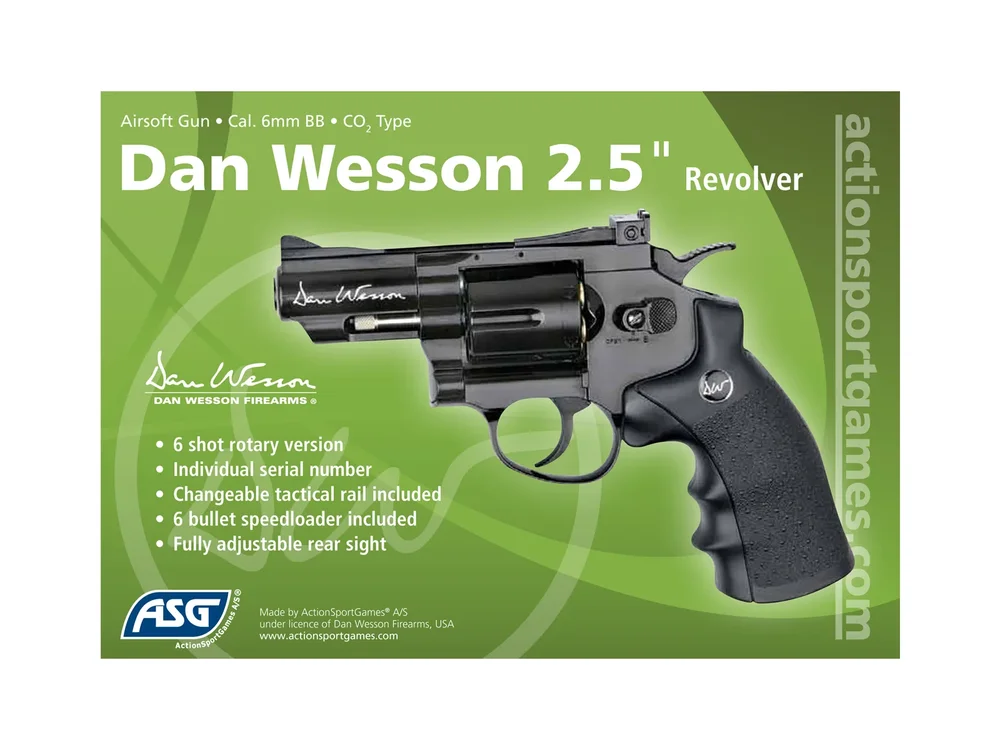 ASG Dan Wesson 2,5" CO2 Revolver - Sort, Full Metal - Bild 3