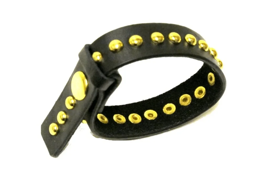 Läderarmband med runda nitar - Bild 1