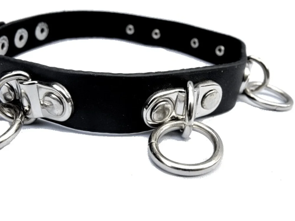 Nithalsband - silverfärgade ringar - Bild 2