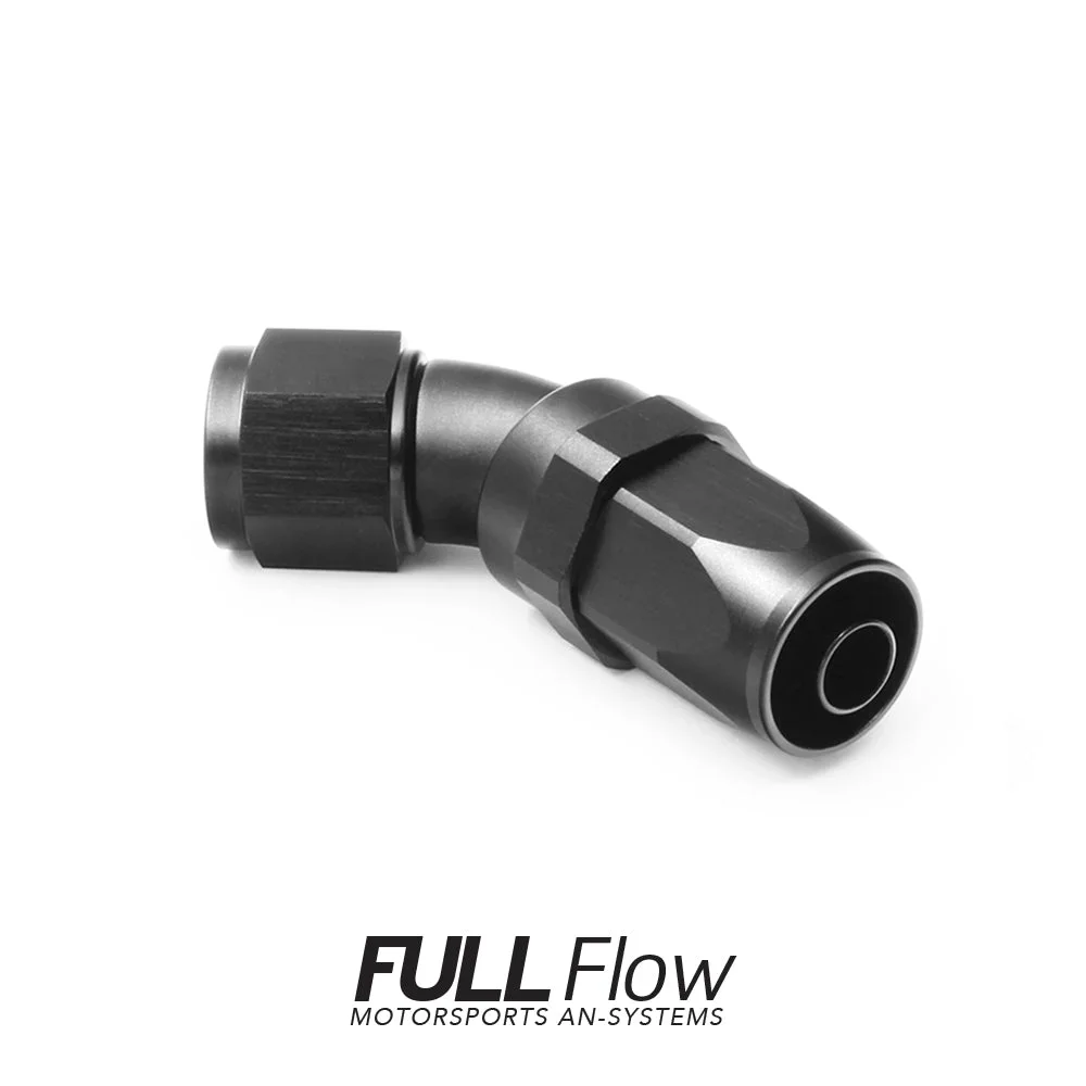Full Flow AN Hose End Fitting 45 Degree AN-8 Full Flow AN Hose End Fitting 45 Degree AN-8