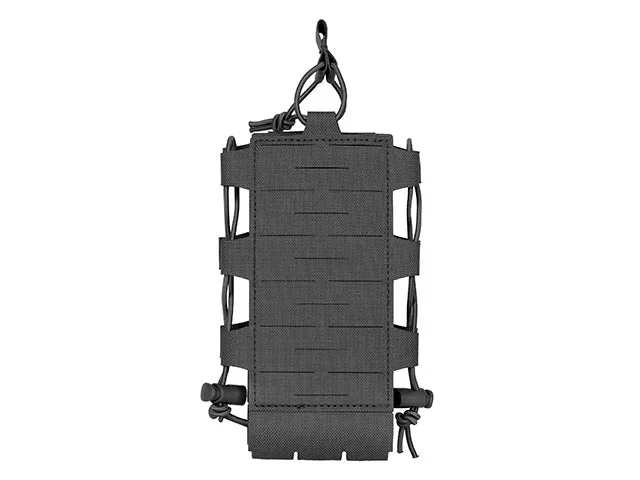 Radio- og flaskelomme med justerbar shockcord, laser-cut – sort - Bild 1