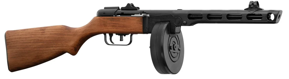 VFC PPSh-41 GBBR Airsoft SMG med tromlemagasin - Træ/Metal - Bild 1