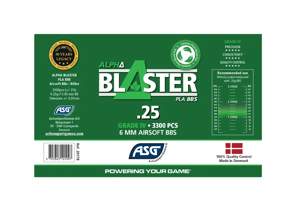 Alpha Blaster PLA kugler, 0,25 g, 3300 stk. - flaske - Bild 3
