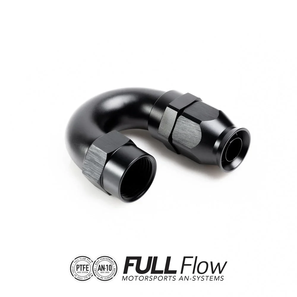 Full flow PTFE hose end fitting 180 degrees AN-10