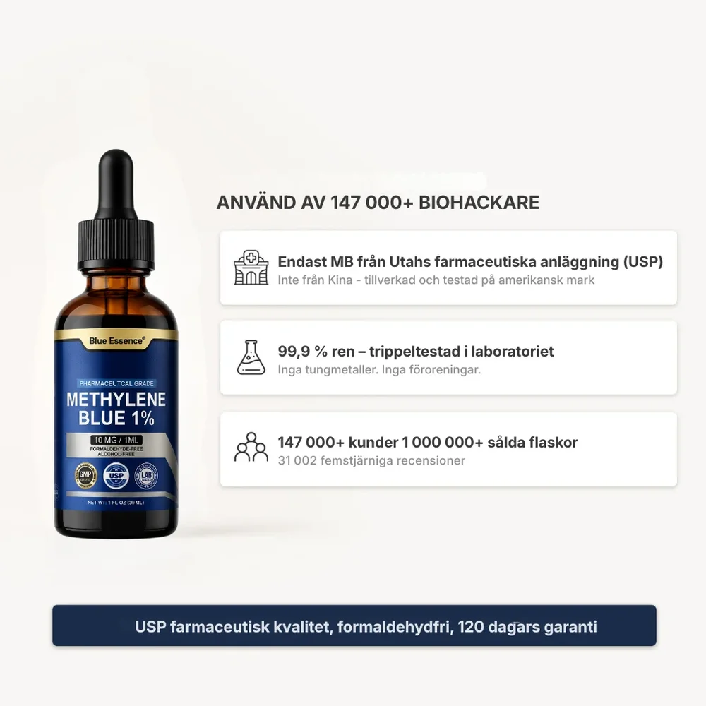 Blue Essence® | USP-kvalitet Metylenblått 1% - Du behöver inte 92 ingredienser. Du behöver en som verkligen fungerar. - Bild 1
