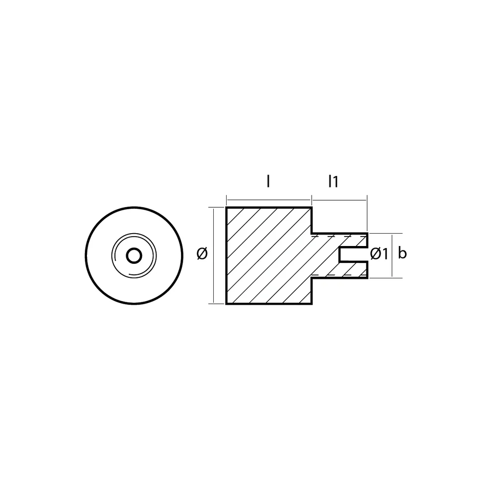 Condaria anod, för A/C system, DIA: Ø29mm/1.14in Längd: 45mm/1.77in,  Gänga: M12 Sx - Bild 2