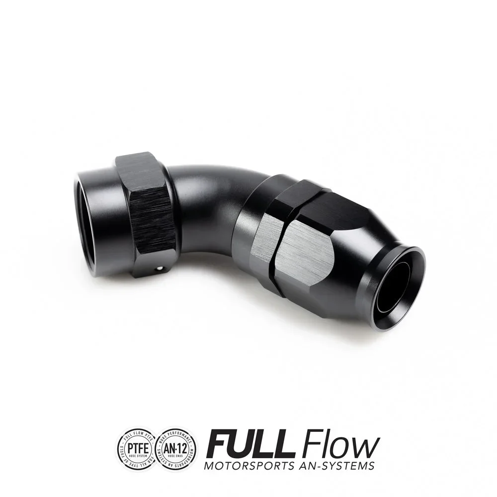 Full flow PTFE hose end fitting 60 degree AN-12