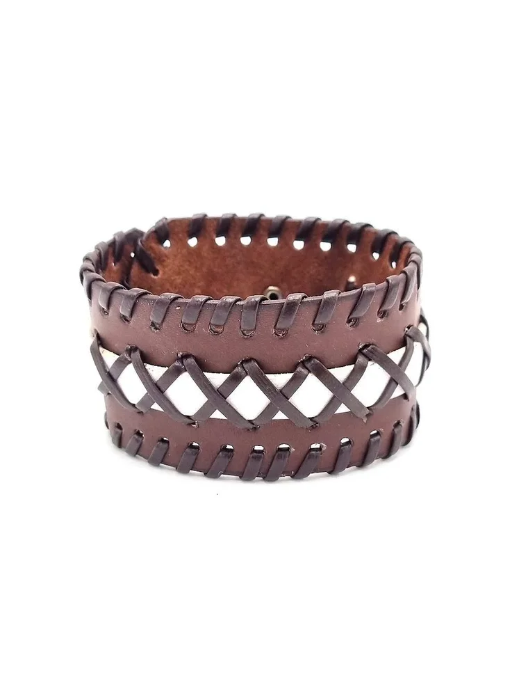 Brun och vit armband med spänne - Bild 1