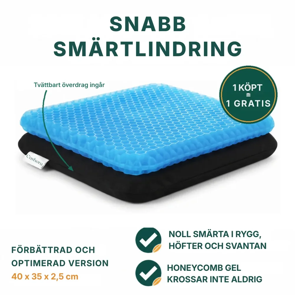 Cushora® | tryckfördelande gelkudde för svanskota, höfter och ländrygg - 40 × 35 cm - Bild 1