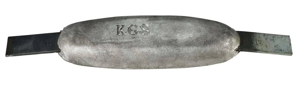 Magnesiumanod TYP 8 AL - 220*73*26, (340mm), ca 0.5kg. AZ63-1,5VDc - Bild 1