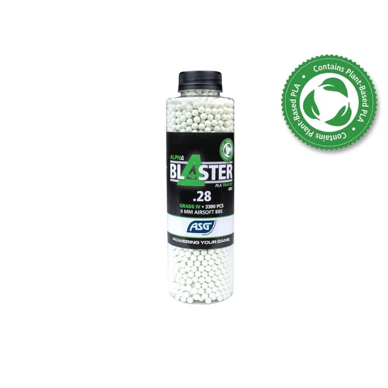 Alpha Blaster PLA Green Tracer Kugler – 0,28g – 3300 stk. Alpha Blaster PLA Green Tracer Kugler – 0,28g – 3300 stk.