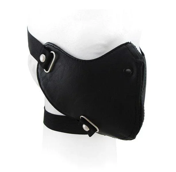 Svart halvmask läder - Bild 2