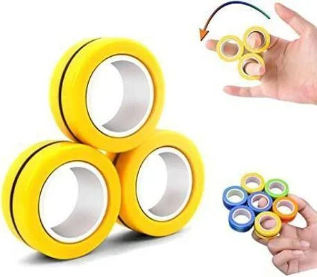 Magnetiska Ringar / Fidget Toys - Magnetkulor  - ANTI-STRESS - ORANGE - Bild 1