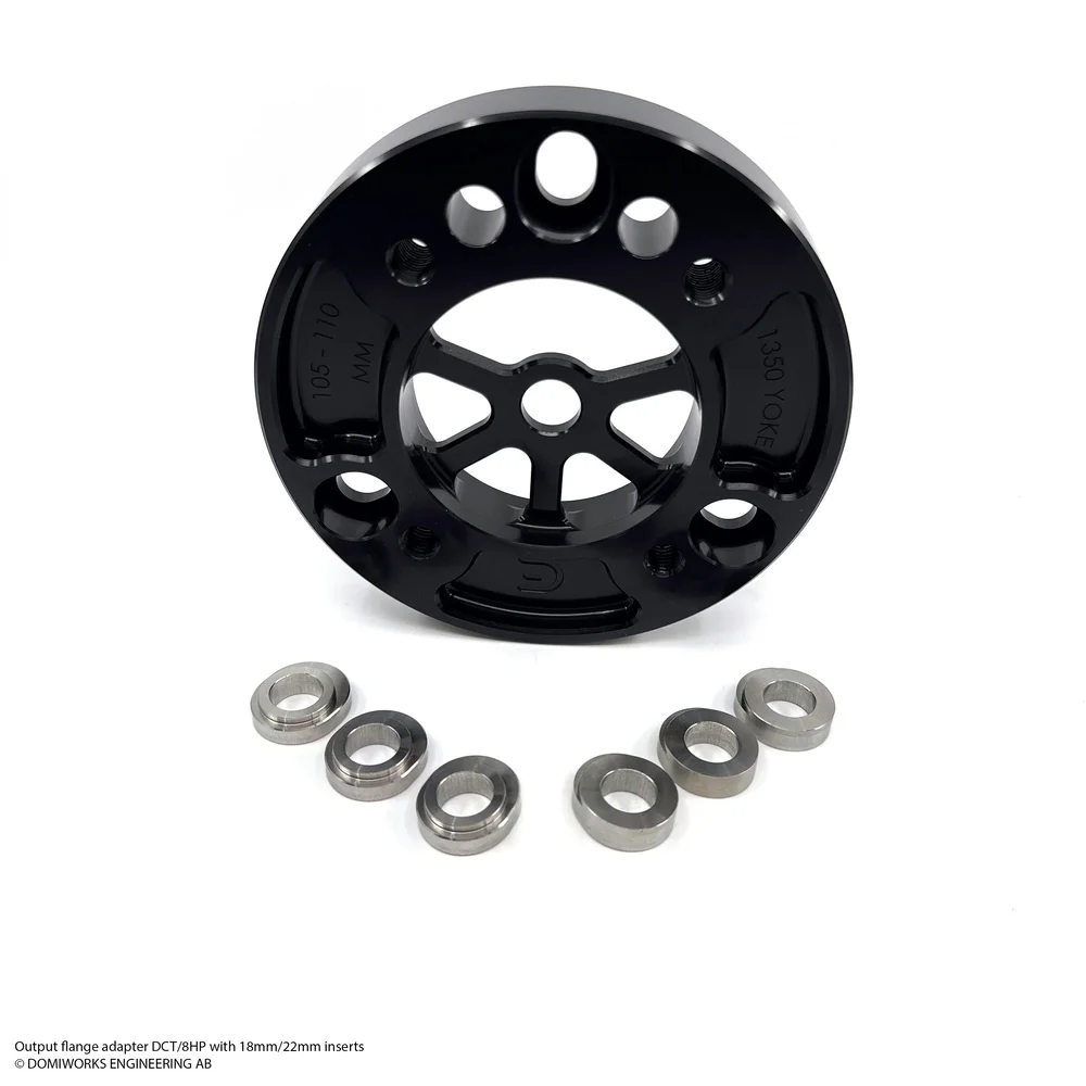 8HP / DCT utgångsflänsadapter 105-110 mm med 18 mm eller 22 mm insatser – 1350 ok