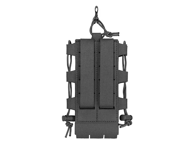 Radio- og flaskelomme med justerbar shockcord, laser-cut – sort - Bild 2