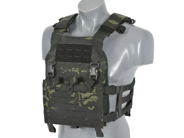 Buckle Up Assault Plate Carrier med AR15/AK-magasinlomme, laser-cut – Multicam Black - Bild 2