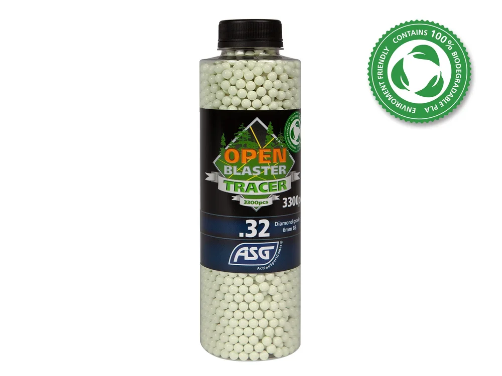 OPEN BLASTER, 0.32G, AIRSOFT TRACER BIO BB, 3300 STK. FLASKE OPEN BLASTER, 0.32G, AIRSOFT TRACER BIO BB, 3300 STK. FLASKE