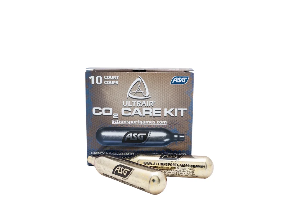 ULTRAIR 12 gr. Co2 cartridge, 10 Stk (9 Normale & 1 smørende) ULTRAIR 12 gr. Co2 cartridge, 10 Stk (9 Normale & 1 smørende)