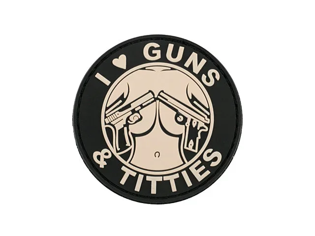 GUNS TITTIES PVC PATCH GUNS TITTIES PVC PATCH