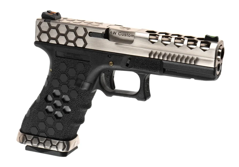 AW Custom VX0200 Hex Cut Full Metal GBB – Silver AW Custom VX0200 Hex Cut Full Metal GBB – Silver