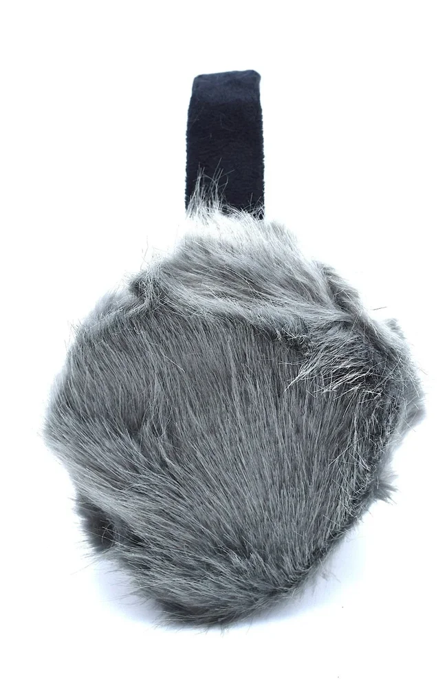 Gråa fluffiga öronmuffar - Bild 2