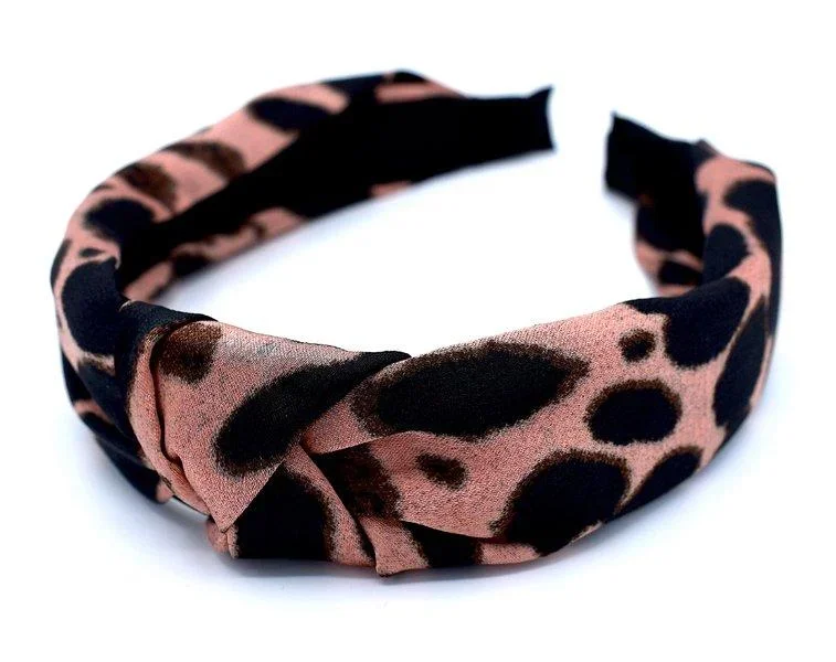 Rosa Leopard Diadem - tygklätt - Bild 1