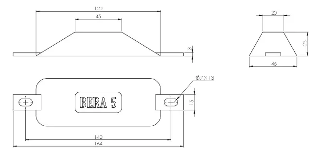 Zinkanod TYP 5 AL - 120*46*23mm, B110055 - Bild 2