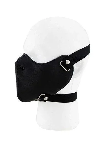 Svart halvmask läder - Bild 1