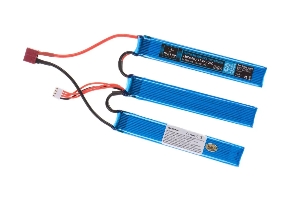 Nimrod LiPo 11.1V 1300mAh 25C Split Type T-Plug Nimrod LiPo 11.1V 1300mAh 25C Split Type T-Plug