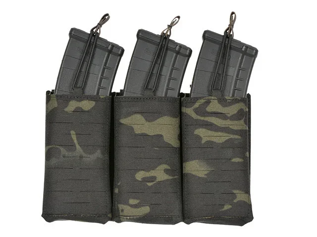 Laser-cut panel med 3 AK-magasinlommer – Multicam Black Laser-cut panel med 3 AK-magasinlommer – Multicam Black