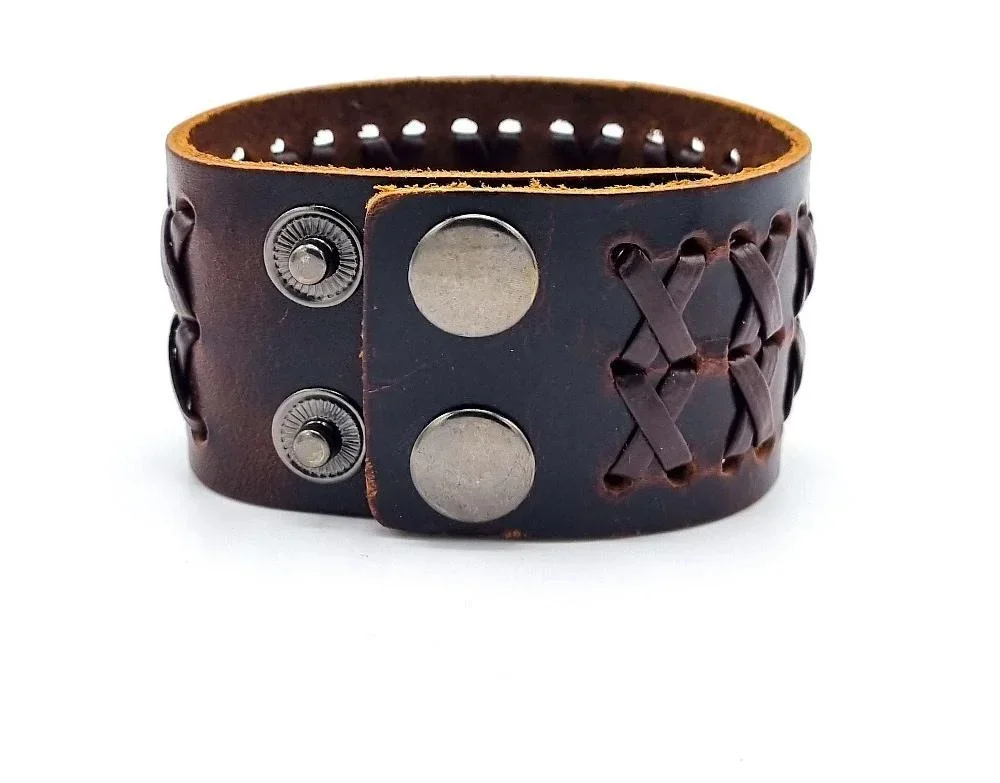 Mörkbrun läderarmband - Bild 2