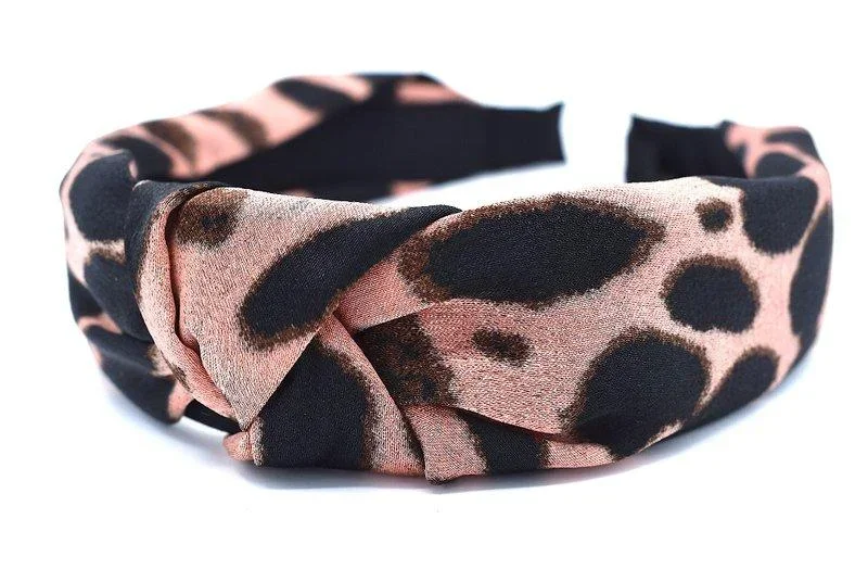 Rosa Leopard Diadem - tygklätt - Bild 2