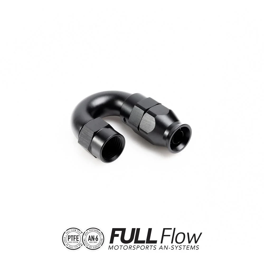 Full flow PTFE hose end fitting 180 degrees AN-6