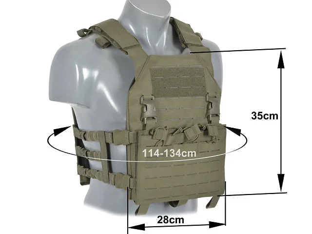 Assault Plate Carrier vest, Buckle Up med AR15/AK-magasinlomme, laser-cut – Ranger Green - Bild 3