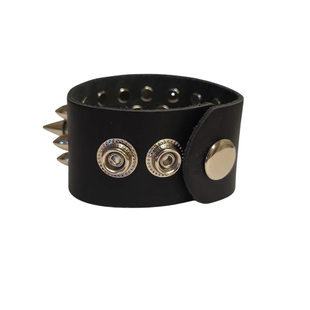 Nitarmband med kedjedetalj – svart läder - Bild 3
